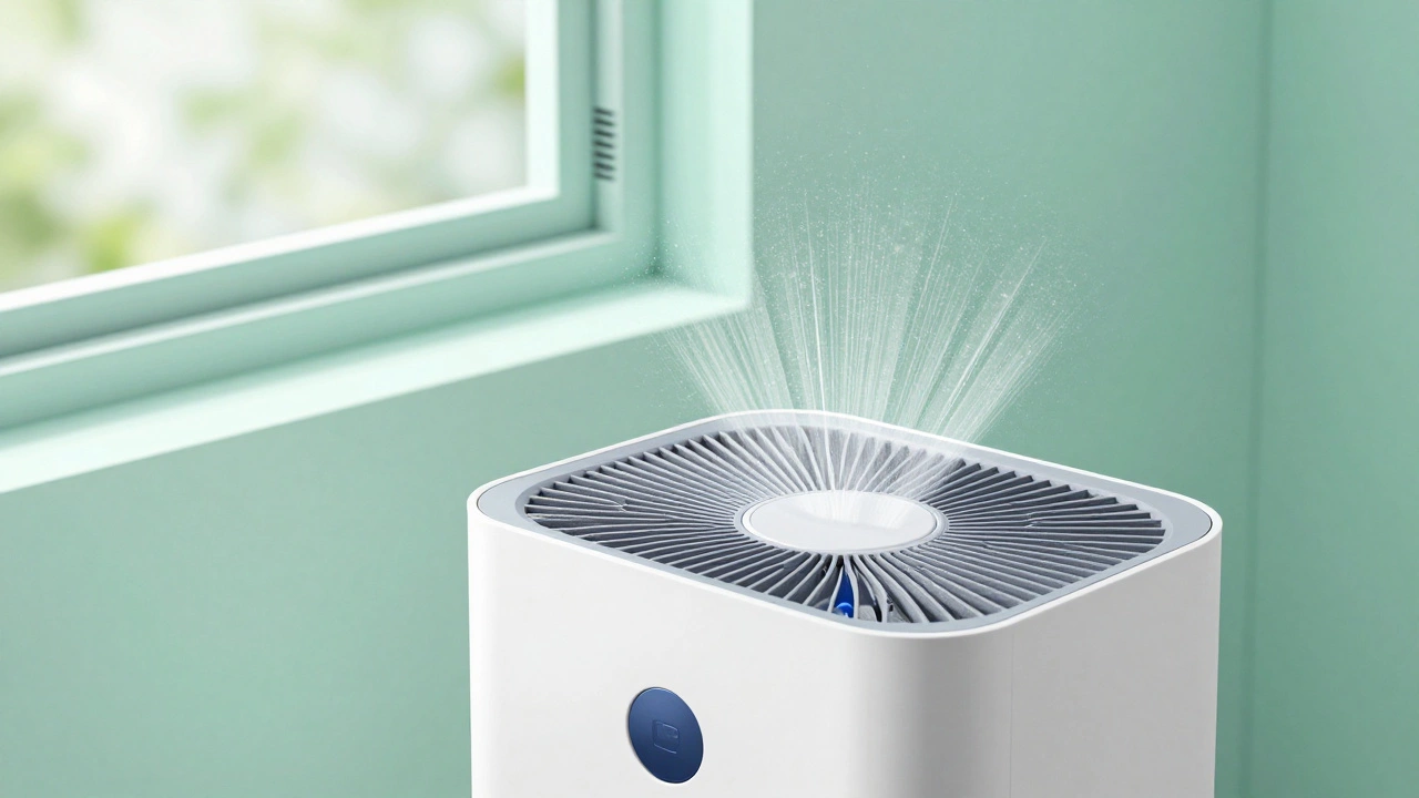 An air purifier and a window trickle vent representing air cleaning solutions