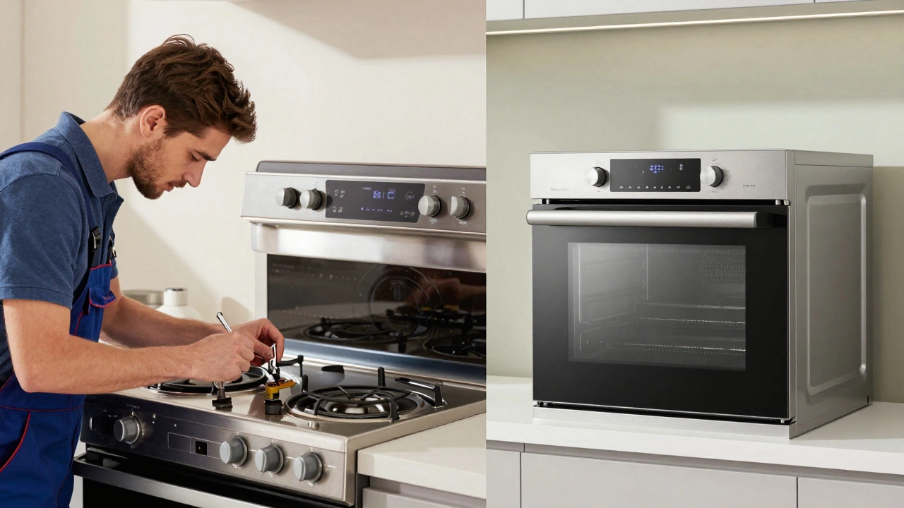 Comparison of repairing old stove vs buying new one