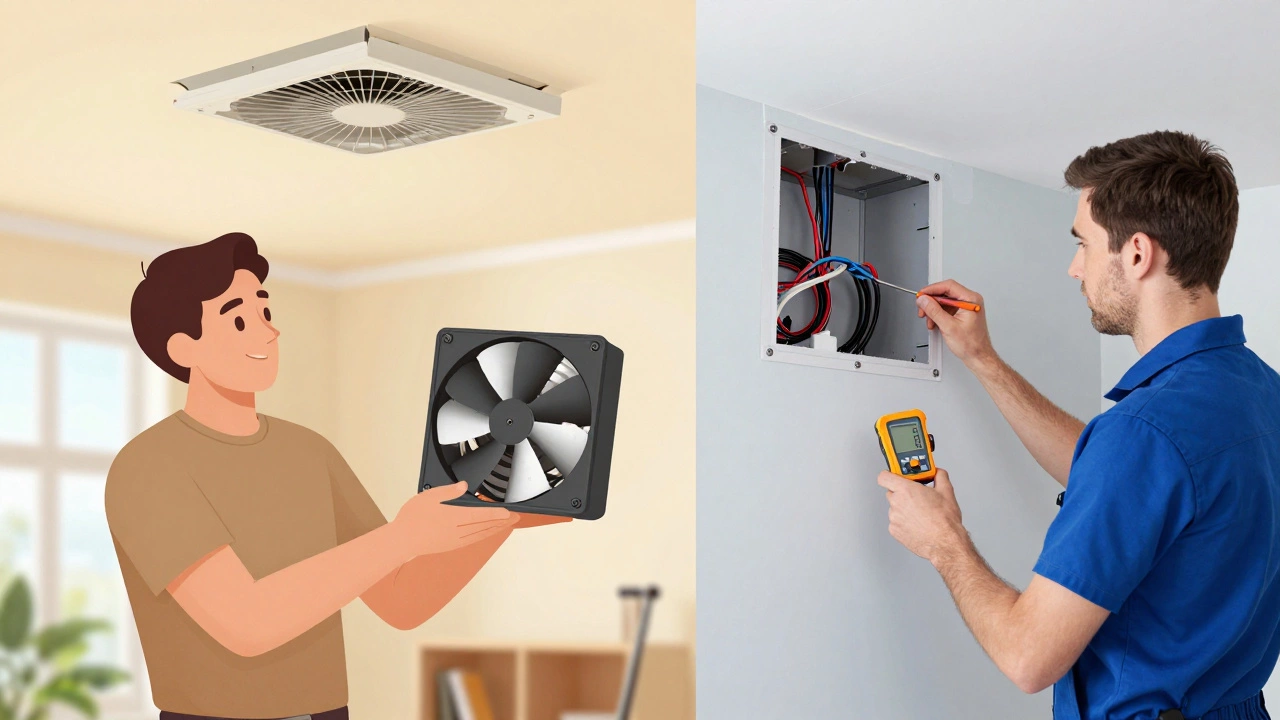 Comparison of DIY fan replacement vs professional installation