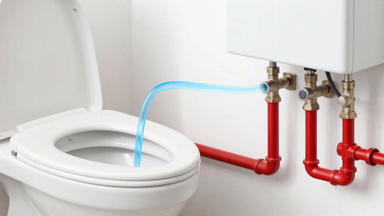 Diagram showing toilet uses independent cold water supply