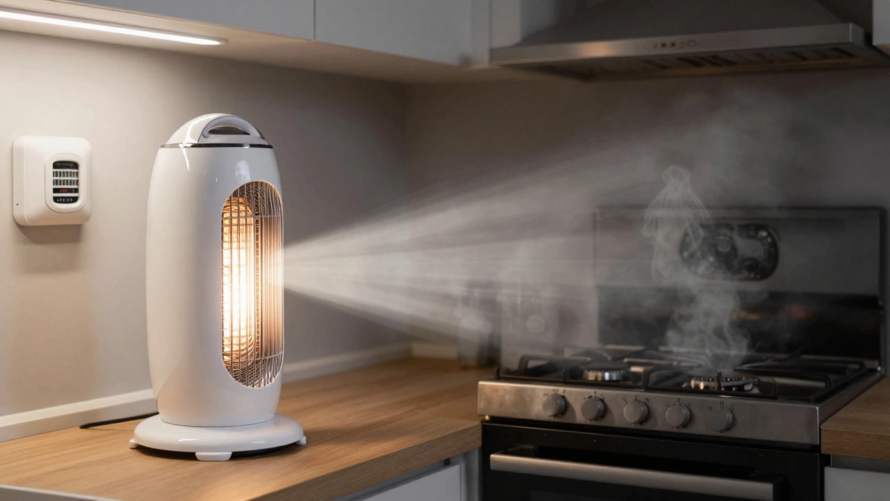 Comparison of safe electric heater vs dangerous open gas oven