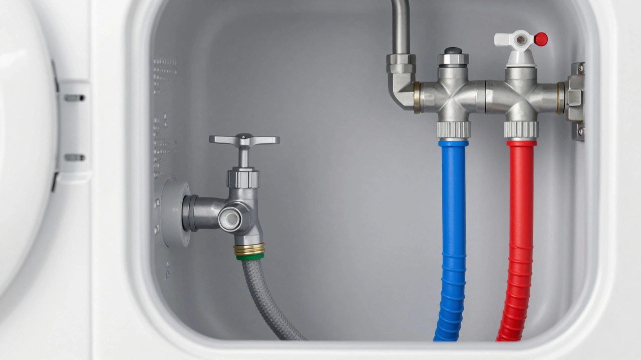 Comparison of single-hose modern vs dual-hose older washing machine connections