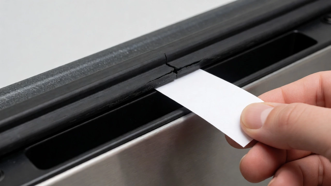 Worn oven door seal failing the paper test