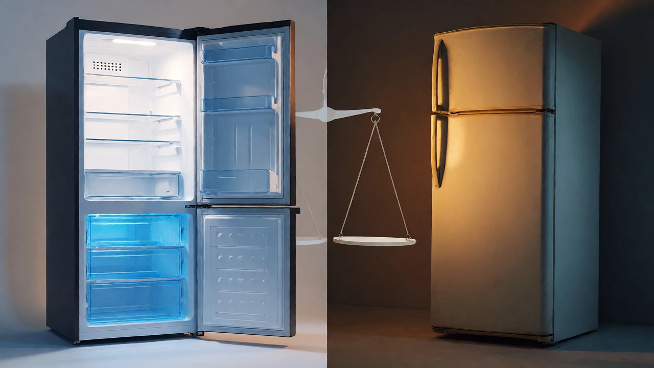 Comparison between new efficient fridge and old model