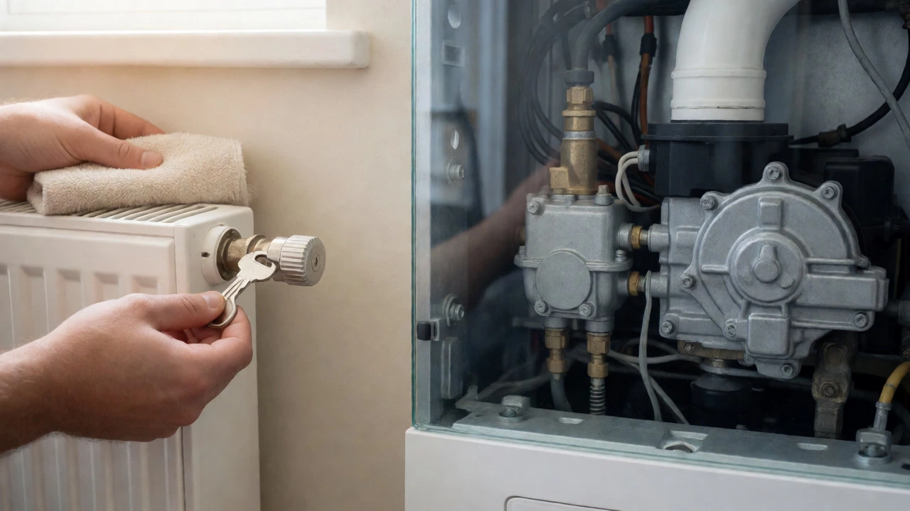 Visual metaphor separating DIY radiator tasks from pro gas repairs