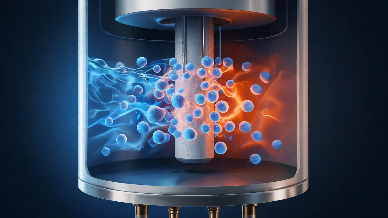 Cross-section diagram of a water heater showing the anode rod protecting the tank from corrosion via electrolysis.