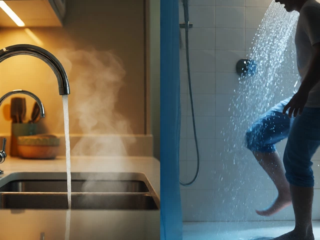 Why is my hot water hot in the kitchen but not in the bathroom?