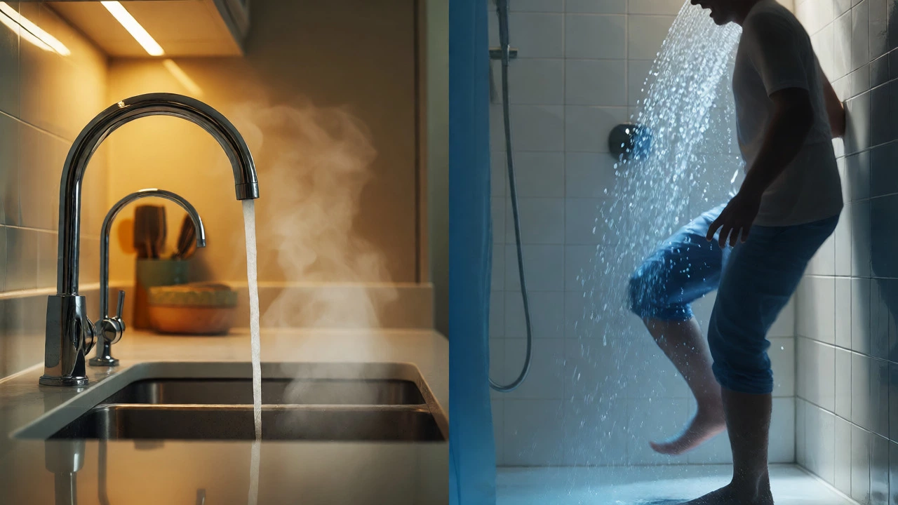 Why is my hot water hot in the kitchen but not in the bathroom?